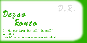 dezso ronto business card